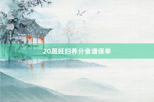 20周妊妇养分食谱保举